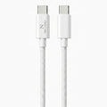 Cable USB Tipo C Blanco Cubierto de Nailon