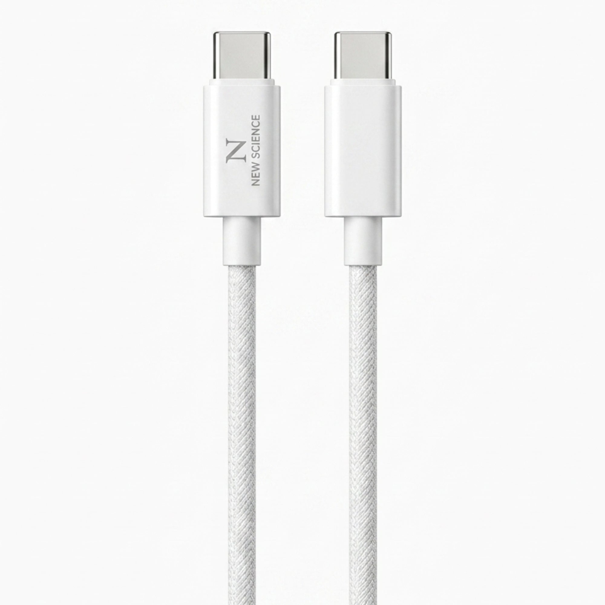 Cable USB Tipo C Blanco Cubierto de Nailon